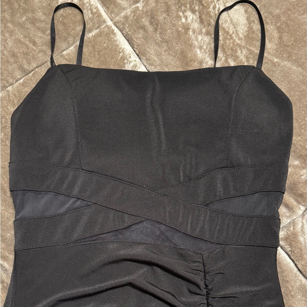 Emerald Sundae Black Ruched Midi Skirt